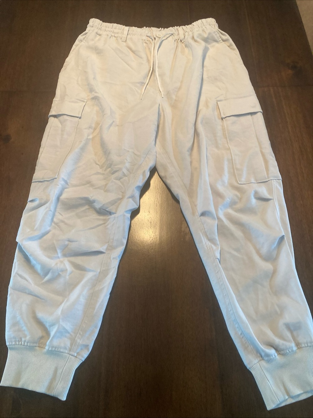 Y-3 Yoji Yamamoto Light Beige Cargo Joggers with Drawstring Waist